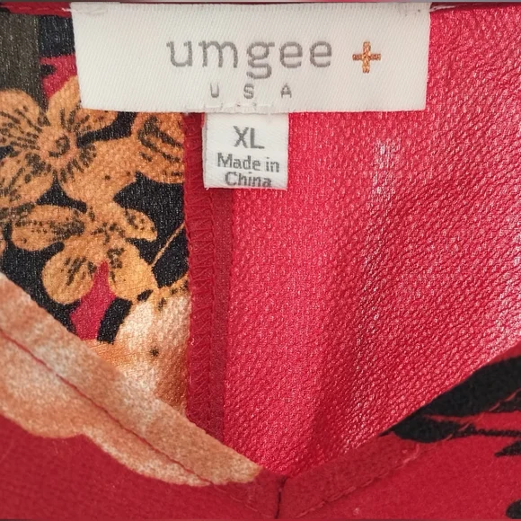 Umgee - Deep Red Front-tie Blouse - Picture 2 of 6